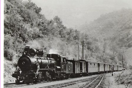 ŽS Jugoslawische Eisenbahnen. Schmalspur-Lokomotive 85 – 039 in Mededa. Eisenbahn Bestell-Nr. 1072