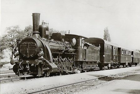 Raab-Ödenburg-Ebenfurther Eisenbahn. Lokomotive Nr. 17 in Wulkaprodersdorf. Eisenbahn Bestell-Nr. 1173
