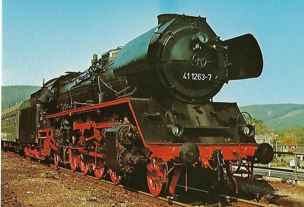 DR Güterzug-Lokomotive 41 1263-7 in Quittelsdorf/Thüringen. Eisenbahn Bestell-Nr. 1256