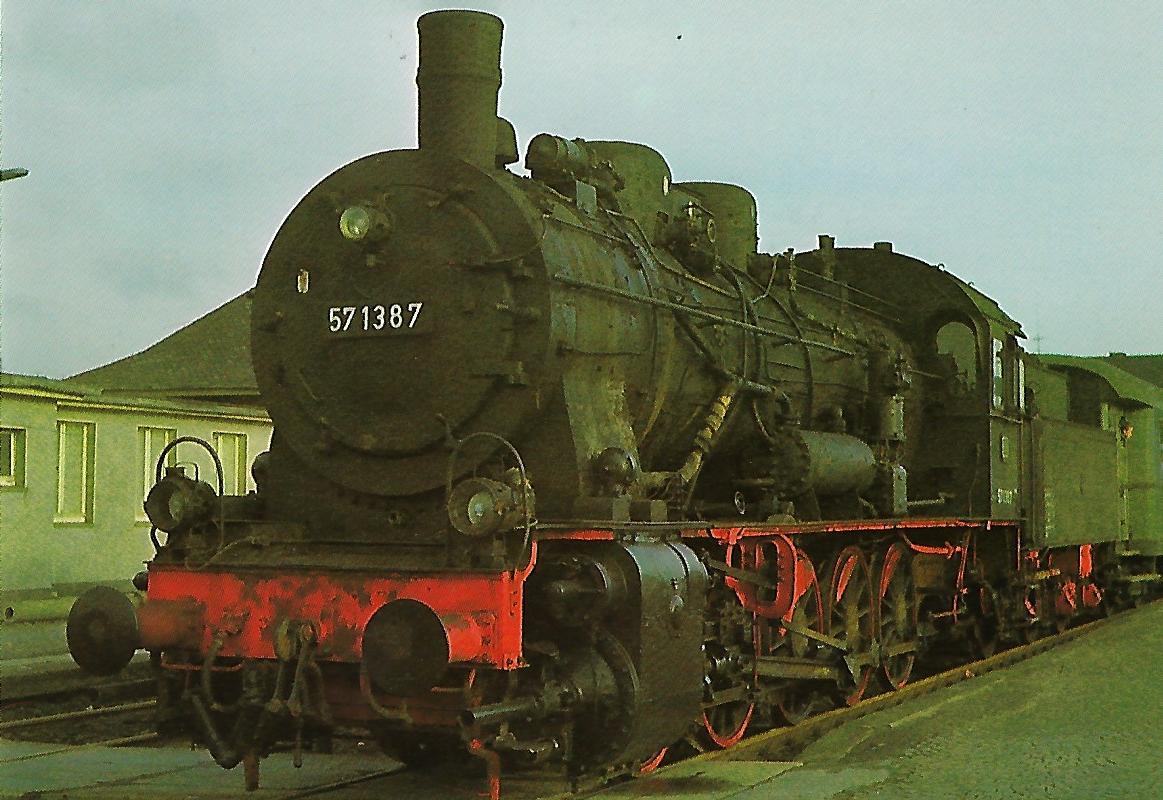 DB Güterzug-Lokomotive 57 1387 in Fröndenberg. Eisenbahn Bestell-Nr. 1273