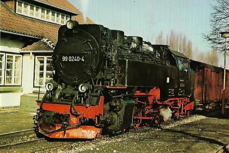 DR Schmalspurlokomotive 99 0240-4 in Wernigerode-Westerntor. Eisenbahn Bestell-Nr. 1281