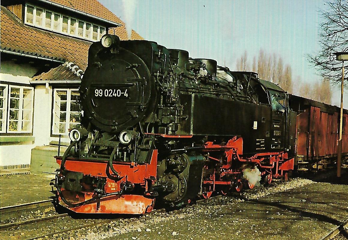 DR Schmalspurlokomotive 99 0240-4 in Wernigerode-Westerntor. Eisenbahn Bestell-Nr. 1281