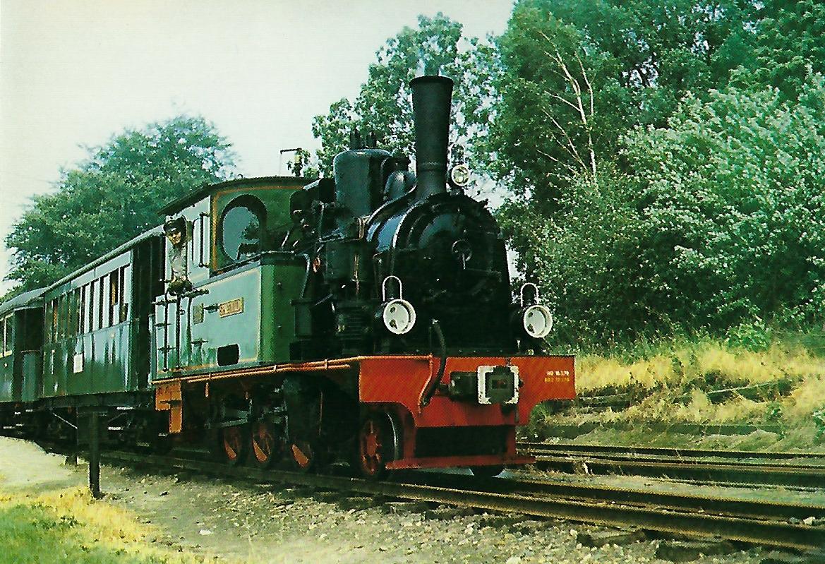 Dampflokomotive „Spreewald“ am 24.6.1979 in Heiligenberg.. Eisenbahn Bestell-Nr. 10241