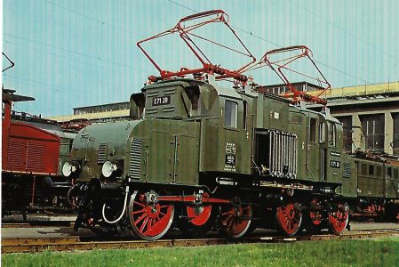 E 71 28 (ex preuß. EG 528) AEG 1921 Elektrische Güterzuglokomotiveim Aw München-Freimann. Eisenbahn Bestell-Nr. 10258