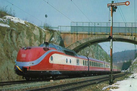 VT 601 bei Treuchtlingen am 22.2.1981. Eisenbahn Bestell-Nr. 10305