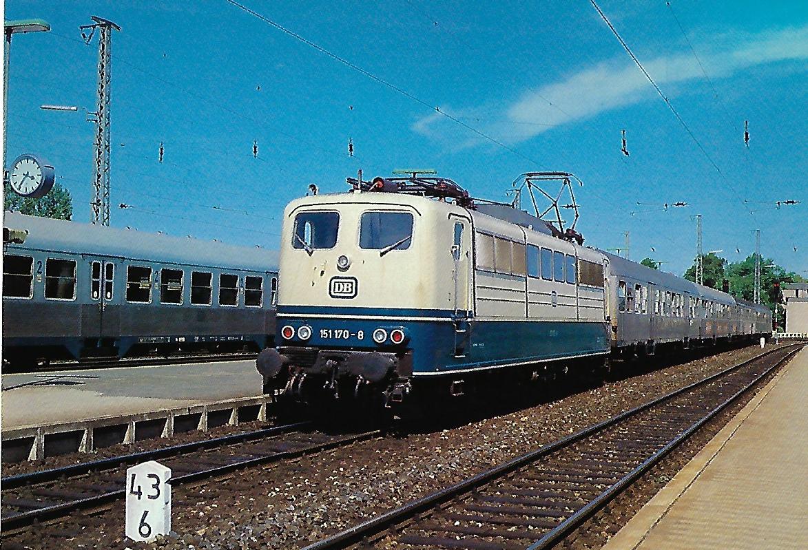151 170-8 DB elektrische Lokomotive in Ansbach. Eisenbahn Bestell-Nr. 10312