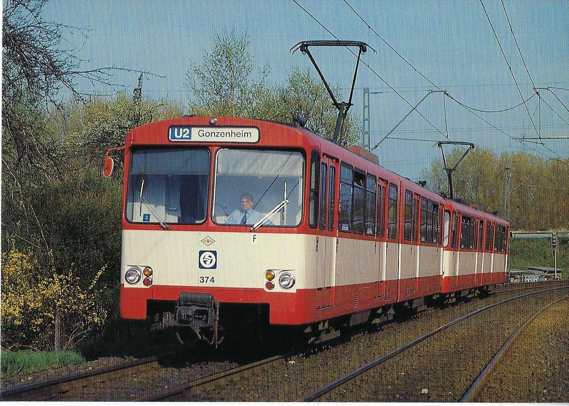U-Bahn-Triebwagen 374 in Bad Homburg Straßenbahn. Bestell-Nr. 90647