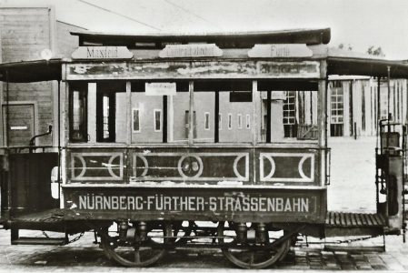 Nürnberg-Fürther Straßenbahn. Pferdewagen 1, Bj. 1881. Straßenbahn Bestell-Nr. 96048