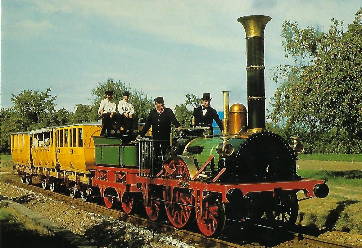 Dampflokomotive „Adler“ der ersten deutschen Eisenbahn Nürnberg – Fürth 1835, (Nachbau 1935). (10434)