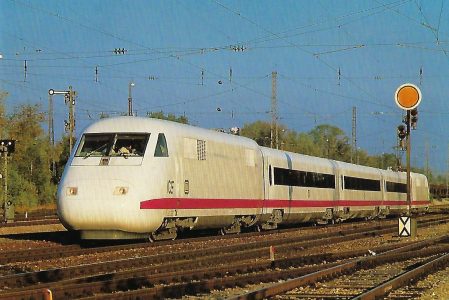 ICE, Hochgeschwindigkeitszug der DB, BZA München 1985, Bo’Bo‘ (Triebkopf). (10435)