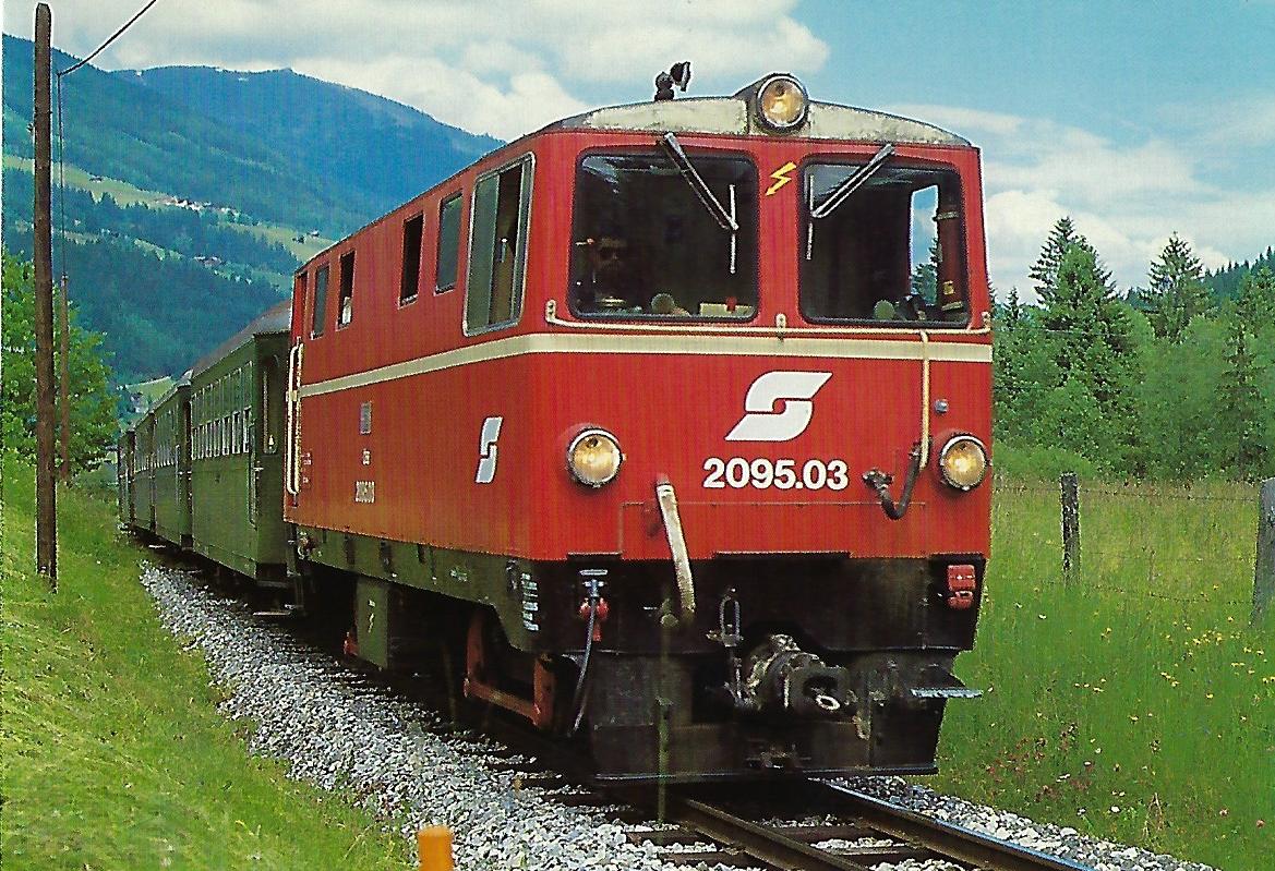 ÖBB, diesel-hydraulische Schmalspurlokomotive 2095.03 bei Krimml / Pinzgauer Lokalbahn. (10441)