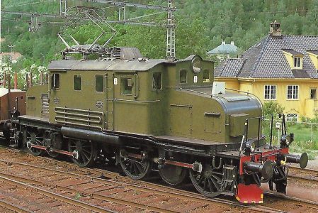 Rjukanbahn, elektrische Lokomotive Nr. 14 (ex NSB El 1.2001) bei Rjukan / Norwegen im Mai 1978. Eisenbahn Bestell-Nr. 10467