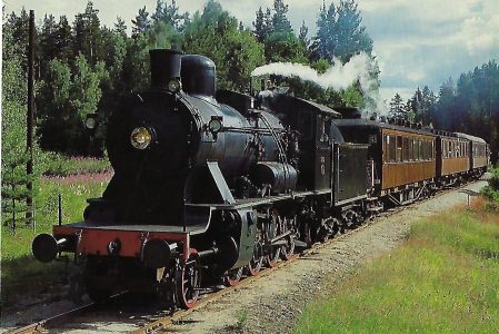 Norwegischer Eisenbahnclub, Museumsbahn Vikersund – Kroderen, Juli 1985. NSB 236, Baureihe 24b, 1’Dh2, Thune 1912. Eisenbahn Bestell-Nr. 10501